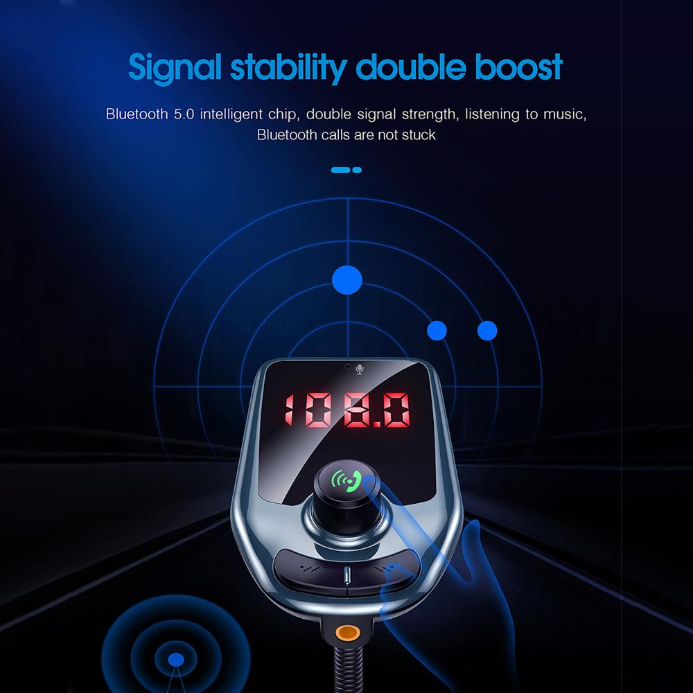 Новый Mp3-плеер Bluetooth автомобильный комплект музыкальный плеер FM-передатчик модулятор с двойным USB-зарядным устройством 3.0a динамики AUX соединение