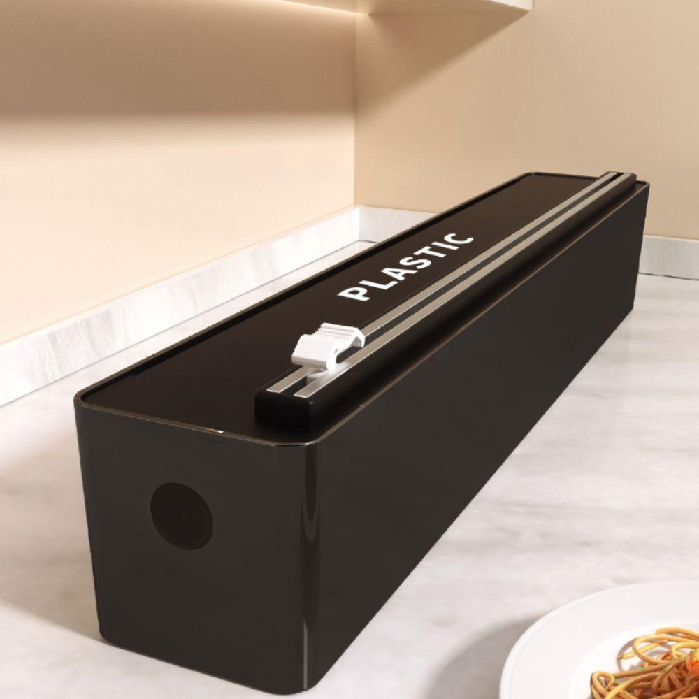 Wall Mounted Cling Film Cutting Box Plastic Kitchen Cling Film Organizer Aluminum Foil