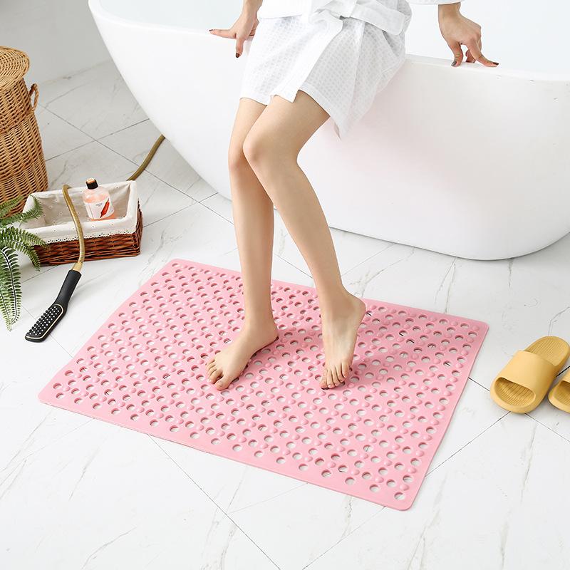 Pvc Bathroom Anti-slip Mat Pad Odorless Shower Long Bath Tub Floor Toilet Water Trap Rug Bathtub Mat with Suction Cups and Drainage Holes Soft On Feet