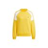 Neo Color Block Striped Sport Casual Crewneck Sweatshirt Women Tops Yellow HI4646
