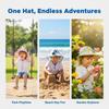 Kids Wide Brim Sun Hat Solar Rechargeable Fan Neck Flap Uv Protection For Summer Beach Activities