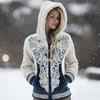 Женская фланелевая куртка с капюшоном и молнией, 3D-принт "Снежинка", зимняя теплая флисовая толстовка, повседневное длинное пальто, размеры S-5XL