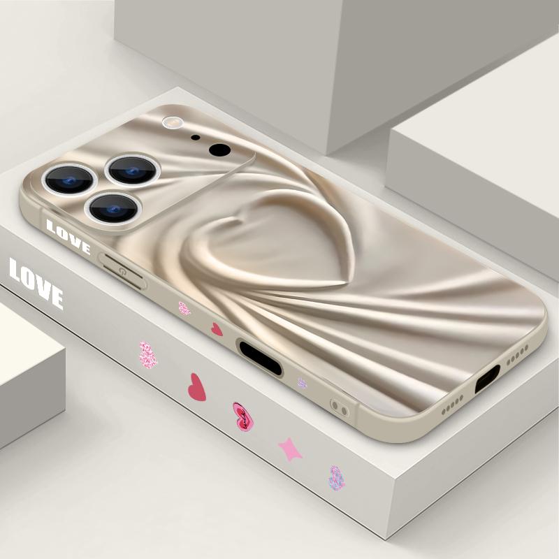 Милый Чехол-Ремешок с Узором Сердечки Для iPhone 17 Pro Max Funda iPhone 16 15 14 13 Pro Max 11 16E 17E Мягкий Силиконовый Чехол