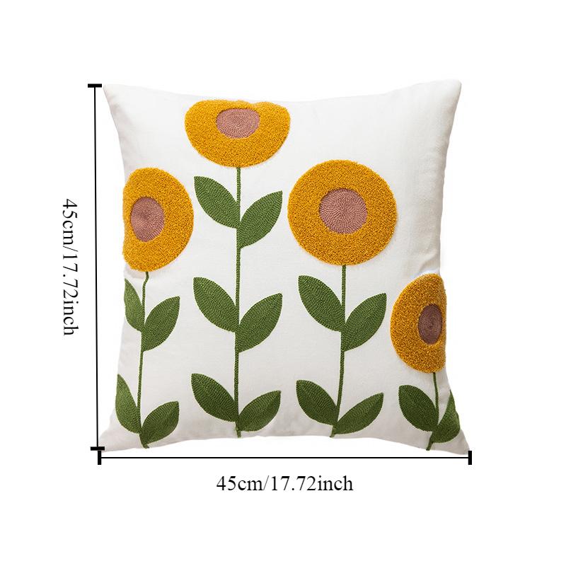 Полотенце с вышивкой и цветком, наволочка, современный простой чехол для дивана, прикроватная подушка, чехол для офисной подушки