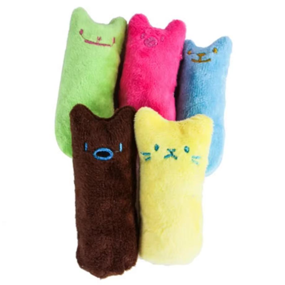 1 Pcs Environmentally Friendly Cotton Catnip Plush Toy Durable Interactive Thumb Toy Pet Box Toy Bite-resistant Pet Accessories