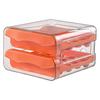 Egg Storage Box Double Layers Transparent Visible 32 Grids Large Capacity Food Grade Pull Out Drawer Type Stable Stackable Fridge Egg Container