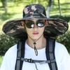 New Men Sunshade Hats 15cm Big Eave Climbing Hat Fishing Hat Outdoor Work Hiking Climbing Sun Protection Adjustable Sun Hat