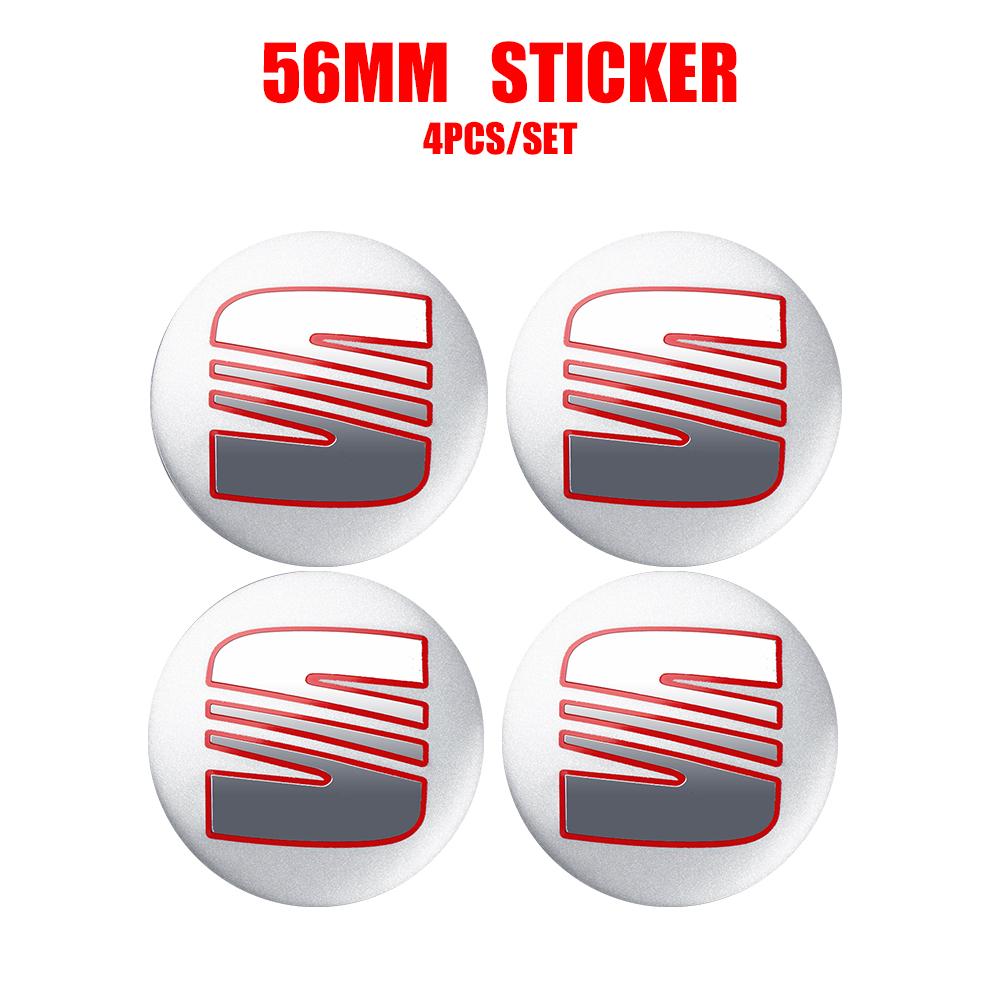 4Pcs 56mm Car Wheel Center Cover Tire Hub Caps Sticker For Seat Leon Mk1 Mk2 Ibiza FR Toledo Exeo 6j Ateca Altea Arosa Alhambra