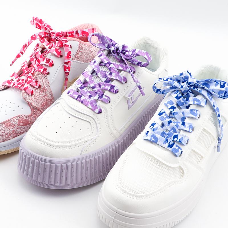 Trend Creative Shoelace Cloud Camouflage Shoelaces for Sneakers Width 0.8CM 120/140/160CM Flat Shoe Laces for AJ1&AF1 Woman Man