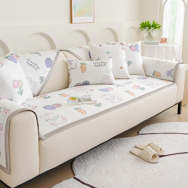 1 шт. Летний чехол для дивана из ледяного шелка, нескользящий, прохладный, дышащий, угловой диван, подушка для гостиной, простое защитное полотенце для мебели