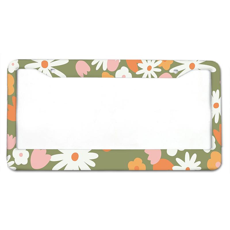 Крышка номерного знака автомобиля из алюминиевого сплава с узором «цветок сливы» по американскому стандарту, водонепроницаемая крышка номерного знака автомобиля, автомобильные аксессуары