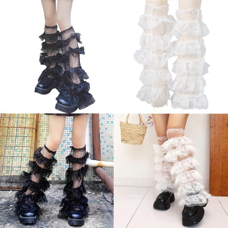 Women's Leg Warmer Sweet Ruffle Lace Leg Sleeves Summer Thin Leg Sleeves Gift