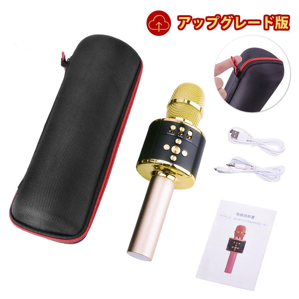 Микрофон для караоке Verkstar, беспроводной микрофон Bluetooth со светодиодной подсветкой и разъемом для наушников, совместим с TF-картой, совместим с Android, iPhone и