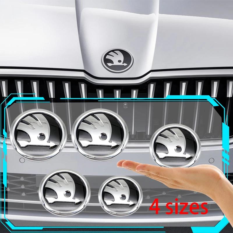 2026 Hot For SKODA 8cm 9cm 10cm Emblem Car Front Hood Badge Rear Trunk Sticker For Skoda S Skoda Kodiaq Fabia Kamiq Karoq Octavi hbkm45