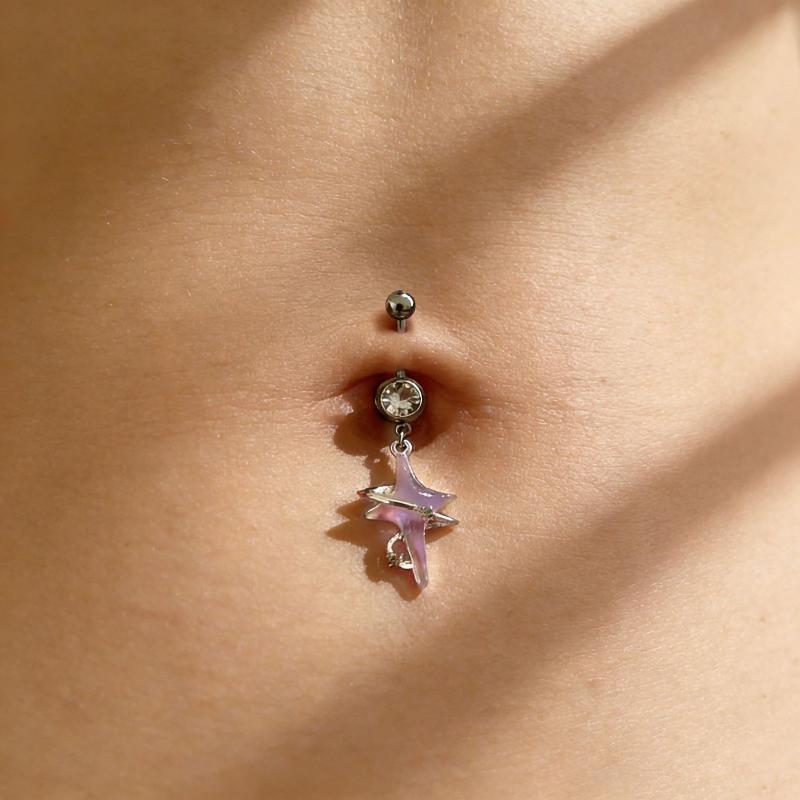 Crystal Steel Belly Button Sexy Navel Piercing Navel Women Dangling Body Navel Jewelry Belly Button Rings Charm