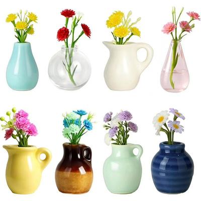 Mini Ceramic Vase Fridge Magnets, Magnetic 3D Creative Decor, Freely Combined Personalized Ornaments, Multiple Styles