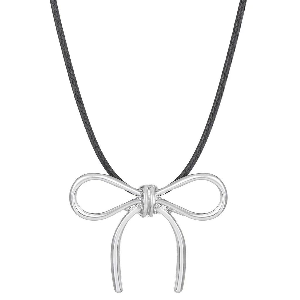 Elegant High-Value Bow Necklace - Advanced Design Clavicle Chain for Girls