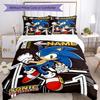 3pcs Custom Name Sonic Bedding Set Duvet Cover Closure Includes 1 Duvet Cover & 2 Pillowcases, Soft and Comfortable for All Seasons.