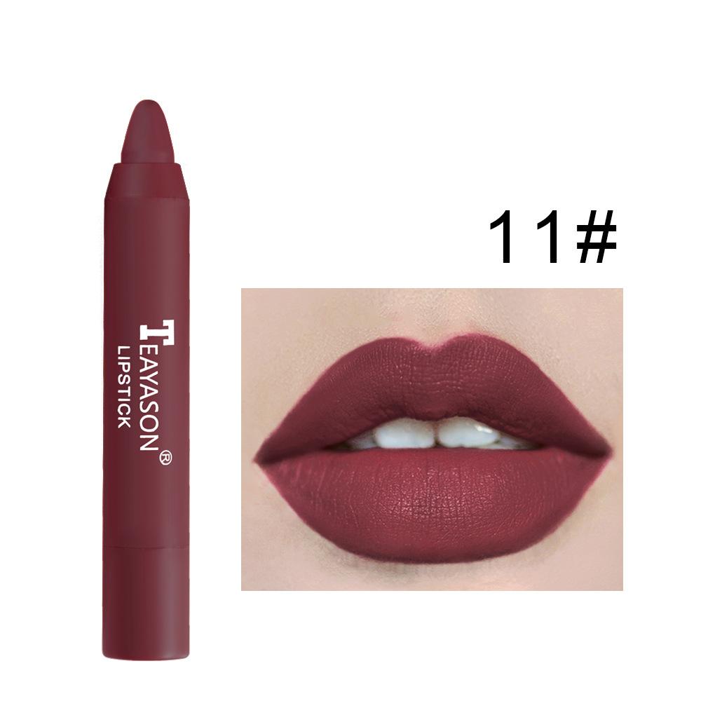 TEAYASON Nude Velvet Matte Lipstick Long Lasting Moisturizing Lip Crayon High Pigment Rotate Lipsticks Pen Woman Cosmetics