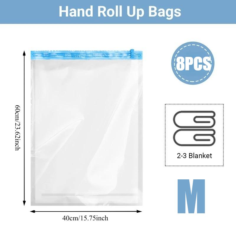 Сворачивающиеся компрессионные мешки Многоразовые вакуумные мешки для хранения для органайзера для путешествий Экономия места в чемодане Насос не требуется