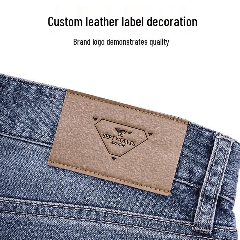 SEPTWOLVES Мужские прямые джинсы из стираного денима