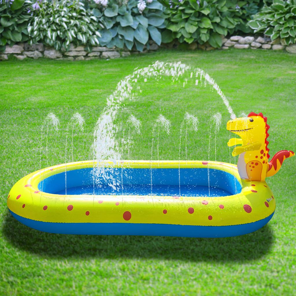New Summer Inflatable Splash Pad for Kids, Outdoor Water Play Mat, Sprinkler Fun for Lawn Beach, Non-Slip Water Play Pool Mat
