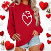 Женский повседневный пуловер с круглым вырезом и длинным рукавом с принтом ко Дню святого Валентина