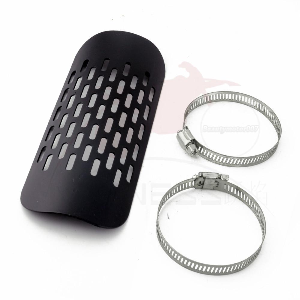 Black /Chrome Motorcycle Curved Exhaust Muffler Pipe Heat Shield Cover Guard Protector Universal for Honda Harley