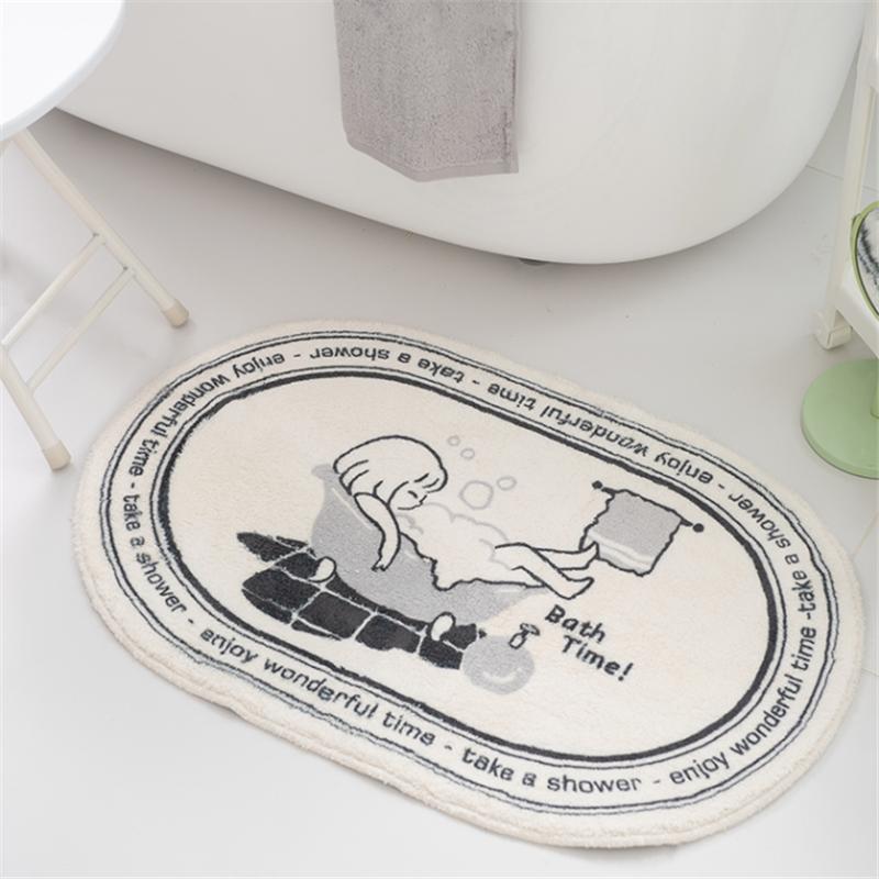 Ins Style супер впитывающие коврики для ванной комнаты, нескользящий мягкий коврик для ванной, моющиеся коврики для входной двери, милый ковер с рисунком для спальни