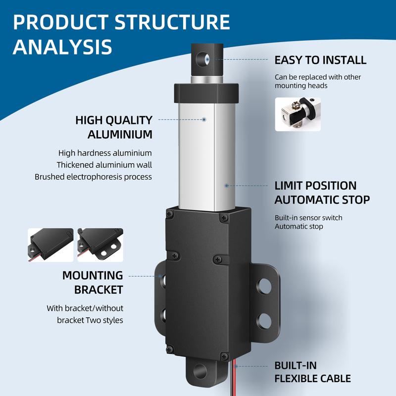 IP65 Protection Small Linear Actuator Stroke 30/ 50/100/150/200mm Length Speed 150mm/s Electric Motor With wireless controller