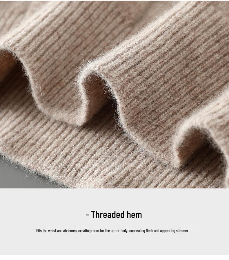 Men's Autumn/Winter Pure Wool Half-High Collar Zipper Sweater