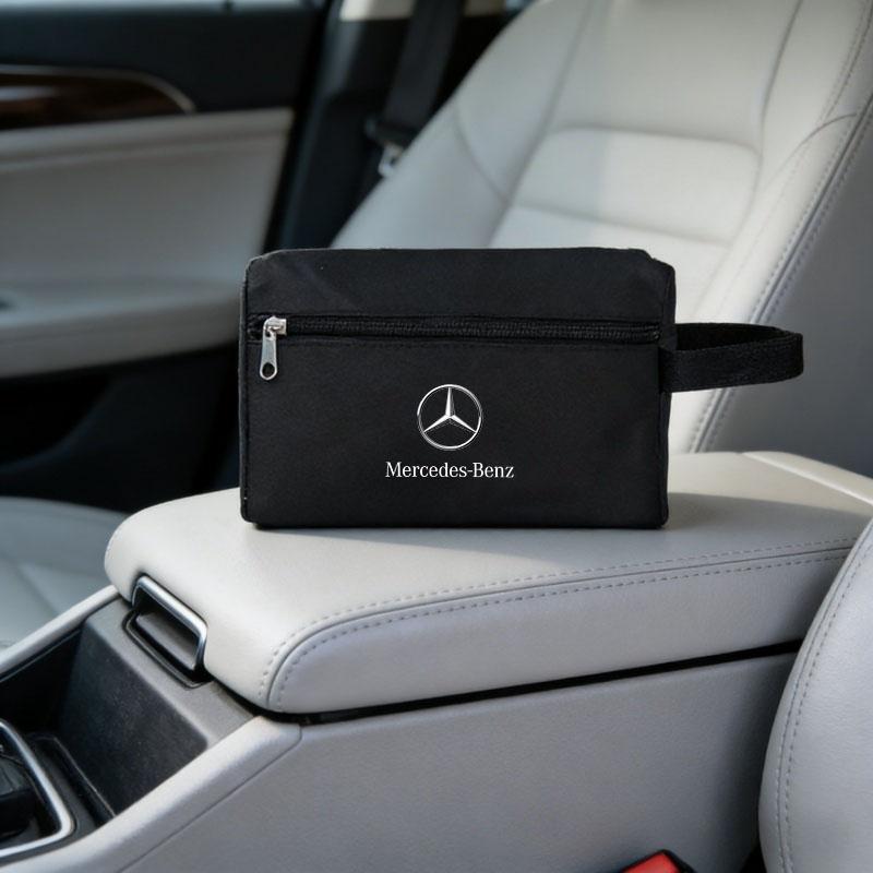 Car Portable USB Data Line Charger Plug Car keys driver's license Storage Bag For Mercedes Benz A B C E S Class CLA CLS SLK GLA CD1