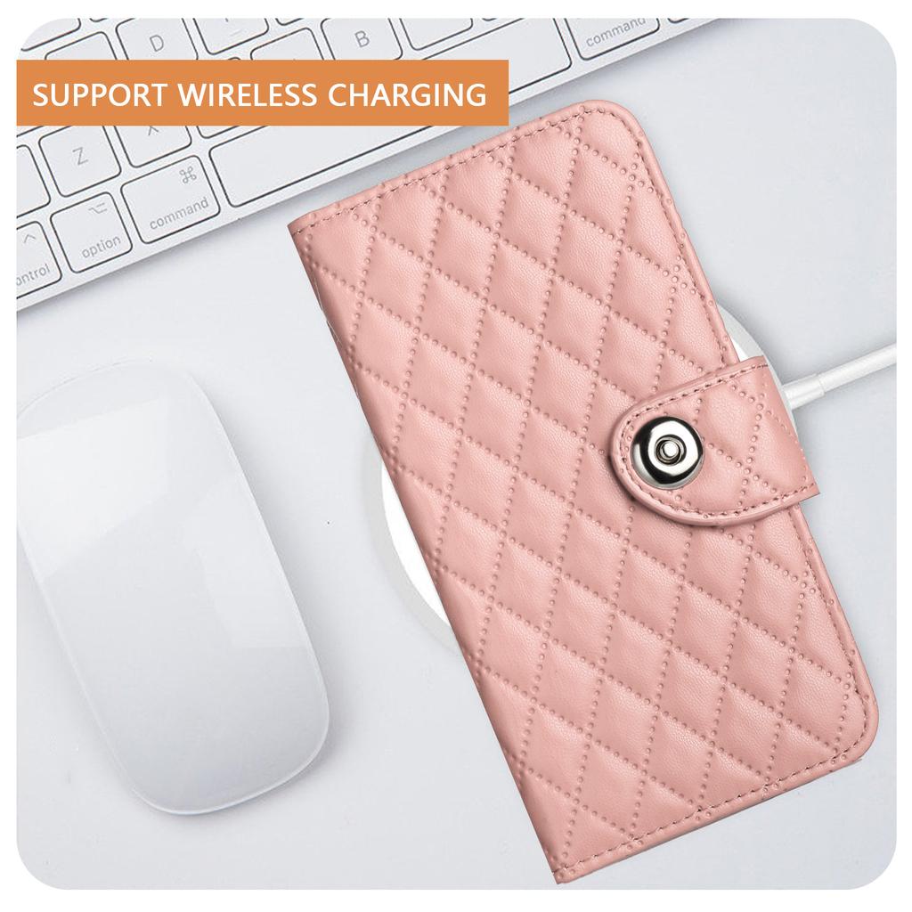 Чехол-кошелек из 6-цветной искусственной кожи с узором в ромбовидную клетку и ремешком на запястье для серии Infinix.Hot10,Hot20,Hot30,Hot40,Note 12,Note 30,Note 40,Smart 4...