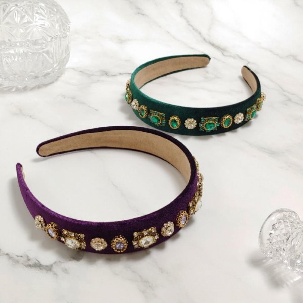Lara Velvet Headband With Swarovski Gem Lalah666
