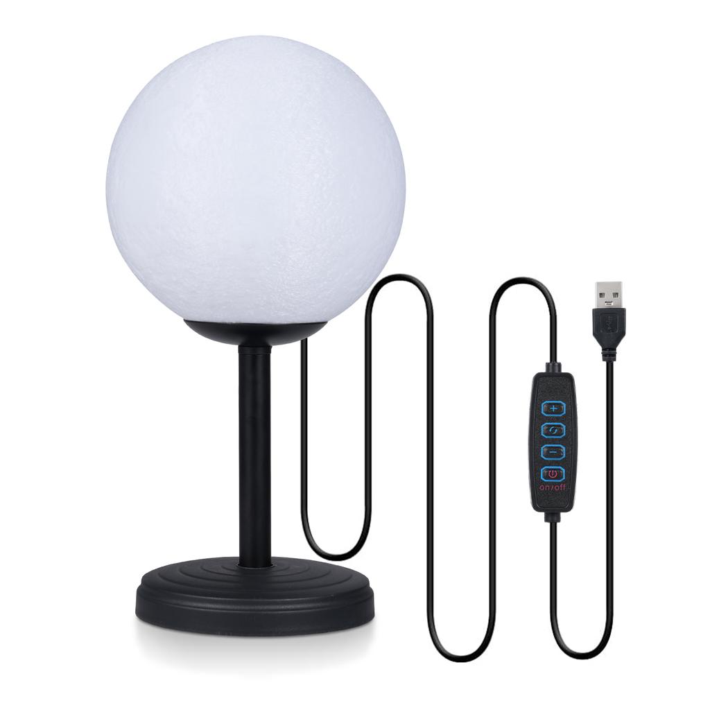 3D Луна Лампа Настольная лампа для спальни Диммируемые ночники на тумбочке Современный светодиодный настольный светильник с 3 цветовыми температурами Ночная лампа USB