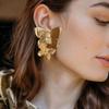 Fashion Punk Nightclub Personality Earrings Exaggerated Size Gold Butterfly Earrings Jewelry