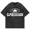 Washed Oversized Tshirt  Seconds of Summer Everyones A Star World Tour T Shirt Men Women Streetwear Loose Acid Wash Clothing
