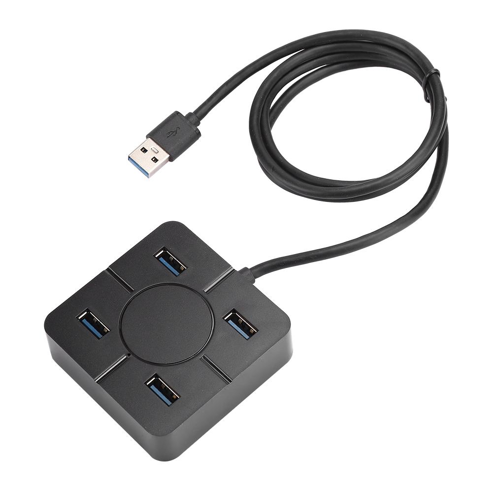 Hub USB3.0 Splitter 4 in 1 Docking Station 4 Port Multipurpose Laptop Accessory for ExpansionBlack