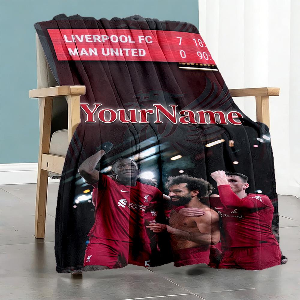 Liverpool Personalized Name Blanket Lightweight Customizable Blanket Comfortable Versatile for Office Home Decor Bed Couch All-Season Use