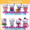 Набор мини-фигурок Hello Kitty из восьми штук, милые мультяшные миниатюры Kt, топперы для торта, подарок