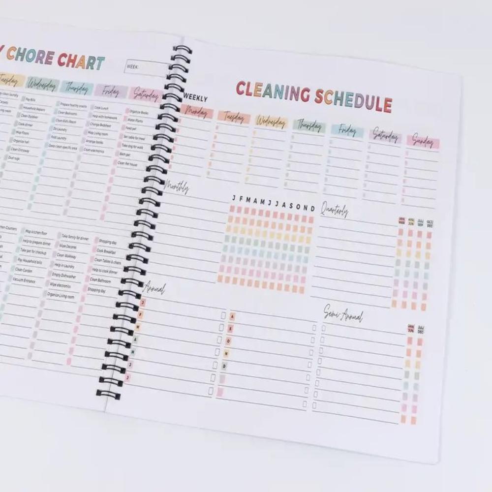 Daily Planner Notebook ADHD Cleaning Plan Book Annual Cleaning List Efficient Time Organizer