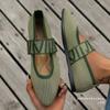 Single Shoes Women's Shoes Retro Breathable Colorblocking Loafers