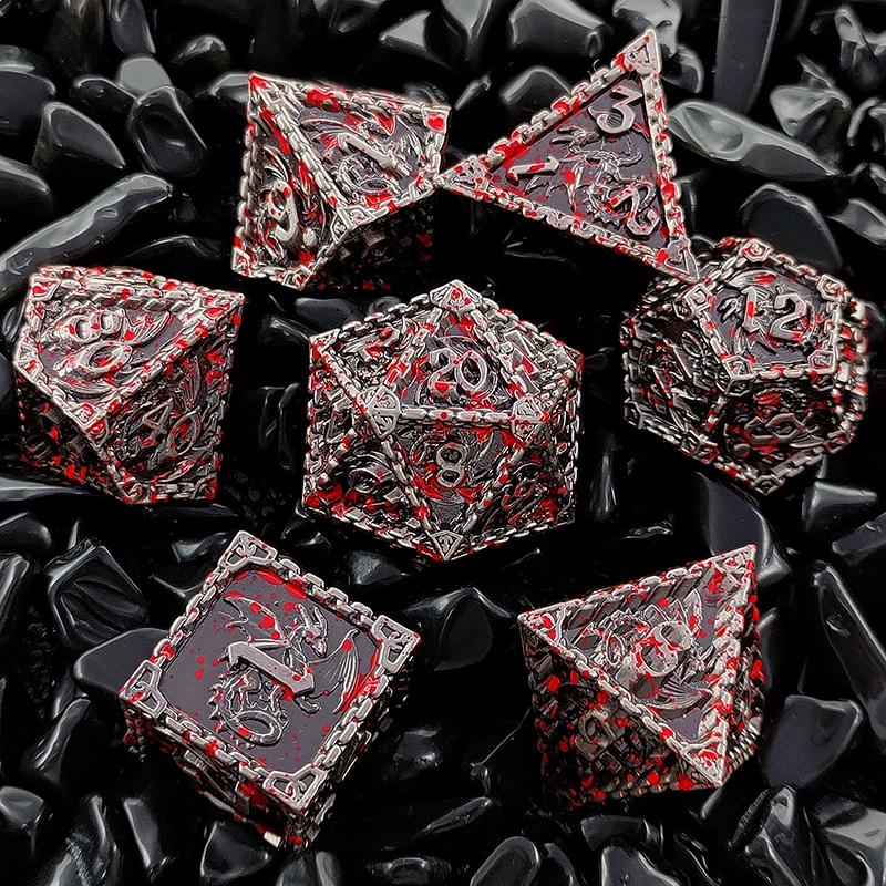 Metal coc running dice dnd dragons and dungeons multi-faceted rpg dice cthulhu d20 настольная игра