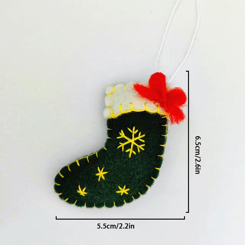 Шерстяной войлок Рождественская елка Леденец Звезда Носки Украшения Сделай сам Рождественская елка Подвесное украшение Ремесло Новогодняя вечеринка Рождественские подарки
