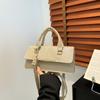 Простая сумка с текстурой в иностранном стиле, сумка-мессенджер, женская, весна 2025, новая, высококлассная, однотонная, на плечо, портативная, маленькая квадратная сумка