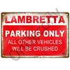 Металлическая табличка с надписью «Lambretta Motor» в винтажном стиле, жестяная вывеска в стиле «шебби-шик», металлические знаки, винтажное украшение для бара, металлический плакат, паб, металлическая пластина