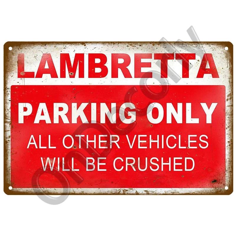 Металлическая табличка с надписью «Lambretta Motor» в винтажном стиле, жестяная вывеска в стиле «шебби-шик», металлические знаки, винтажное украшение для бара, металлический плакат, паб, металлическая пластина