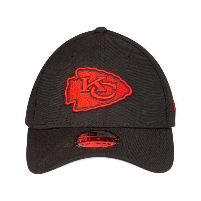 Casquette Stretch New Era 39Thirty - Kansas City Chiefs Noir Rouge - Homme