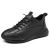 Спортивная кожаная обувь мужская новая с крокодиловым узором повседневная попкорн черная обувь мужская тренд