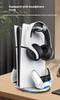 PS5 Slim Compatible Vertical Stand Compatible with Controller Dual Charging PS5 Pro Controller Charging Dock PS5 Pro Controller Charging Stand
